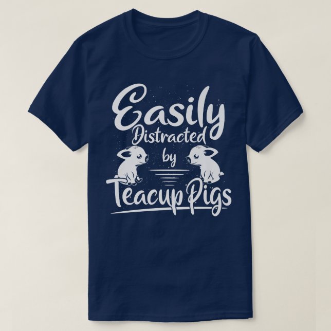 T-shirt Chiens Miniatures Facilement Distraits Cochons Tea (Design devant)