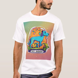 T-shirt Chiens minimalistes inspirés par les graffitis T-S