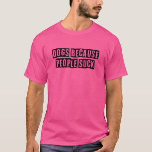 T-shirt Chiens minimaux simples parce que les gens chassen