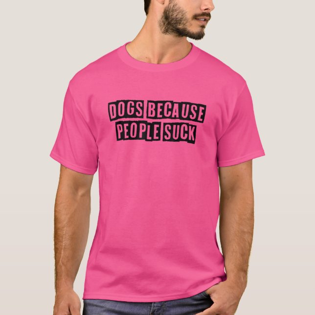 T-shirt Chiens minimaux simples parce que les gens chassen (Devant)