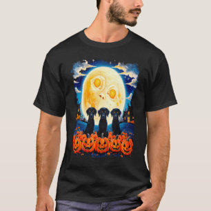 T-shirt Chiens noirs rétro Halloween Amoureux des chiens P