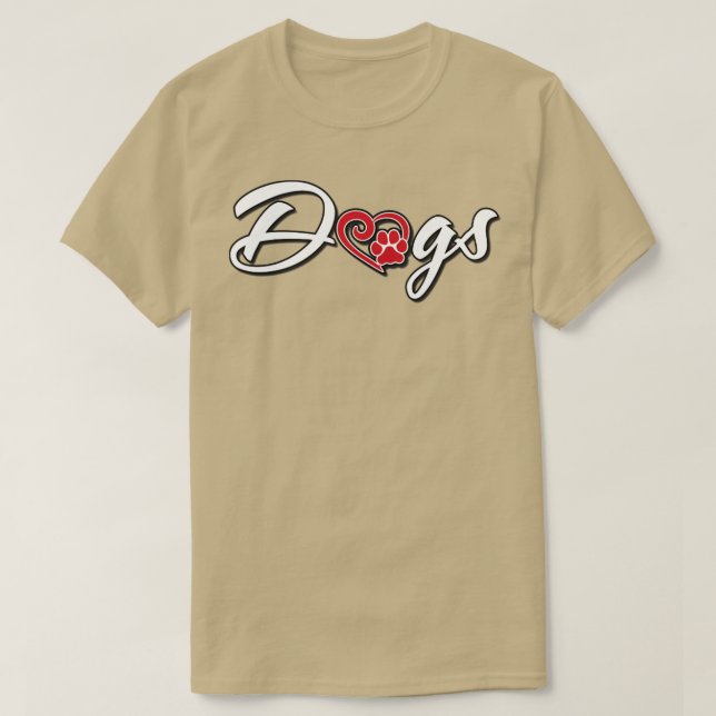 T-shirt Chiens Paw Heart (Design devant)