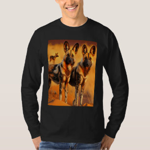 T-shirt Chiens peints en Afrique Chien sauvage en Afrique