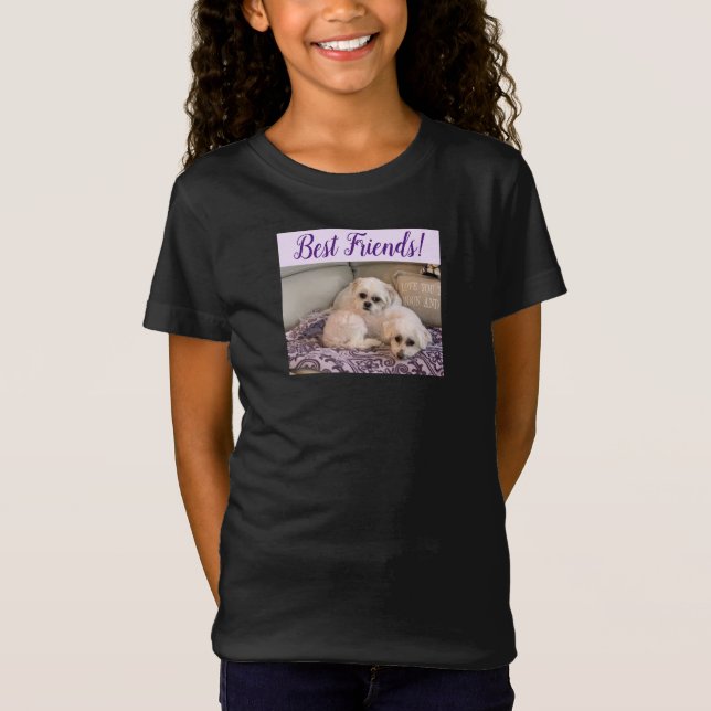T-Shirt Chiens Photo Cute Maltese and Shih Tzu (Devant)