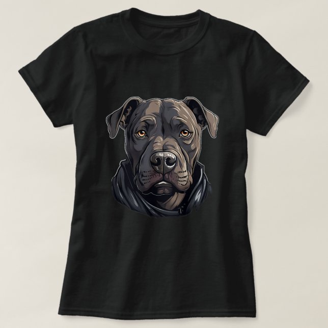 T-shirt Chiens Pitbull mignons Chiens Pitbull Pitbuls 1 (Design devant)
