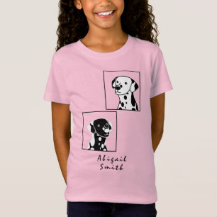 T-Shirt CHIENS POPULAIRES NOIRS ET BLANCS ENCADRÉS AVEC DU