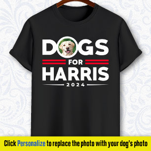 T-shirt Chiens pour Harris 2024 Photo de chien personnalis