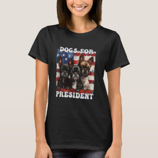 T-shirt Chiens Pour L'Élection Du Président 2024 Drapeau A