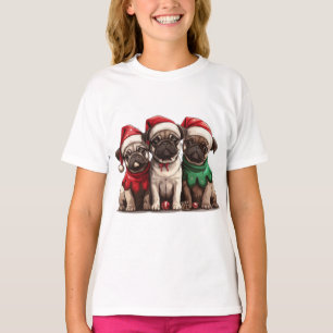 T-shirt Chiens Pug de Noël