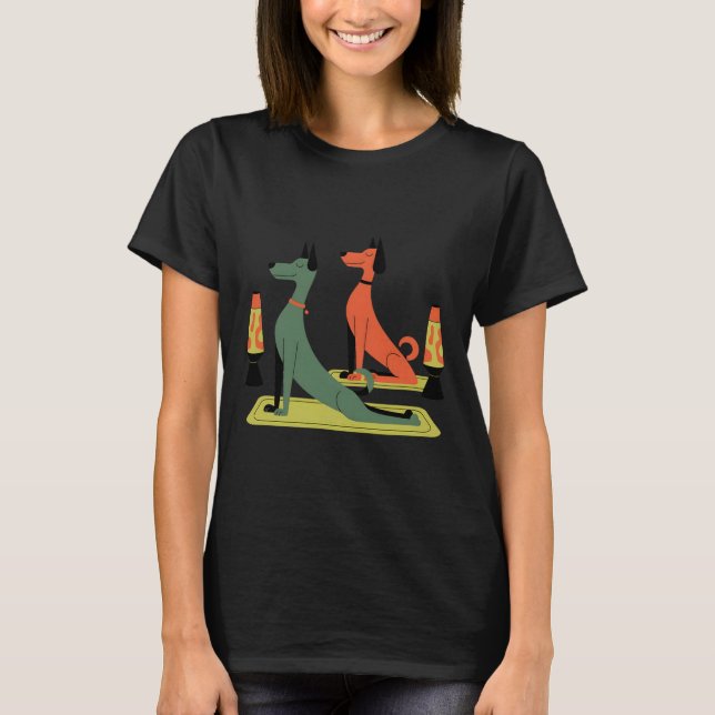 T-shirt Chiens Rétro Moderne de milieu de siècle Style 50s (Devant)
