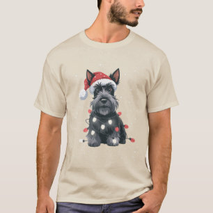 T-shirt Chiens Scottie Terrier Écossais Noël Chien Maman