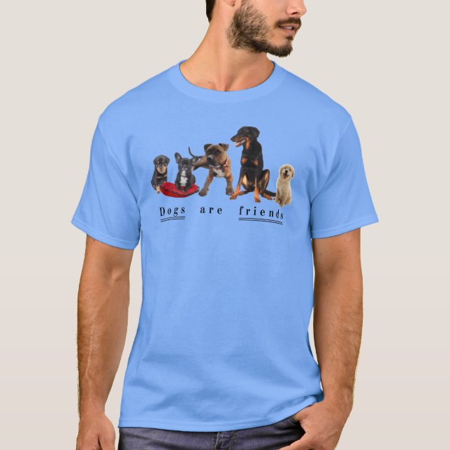 T-shirt Chiens sont amis rétro (Devant)