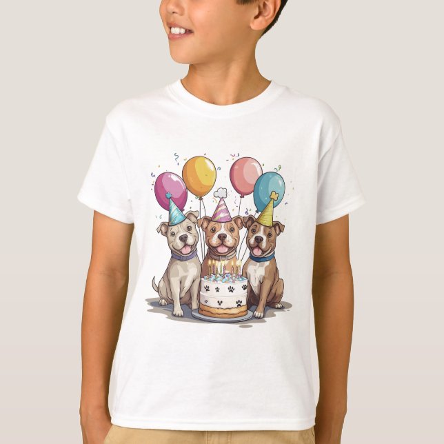 T-shirt Chiens taureaux de Pit d'anniversaire (Devant)