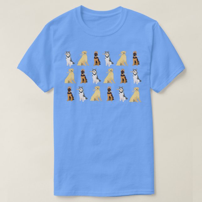 T-shirt Chiens tenant des choses nettes (Design devant)