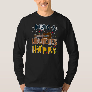 T-shirt Chiens Ukuleles Happy Chien Aimant Ukulele Guitare
