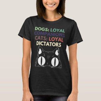 T-shirt Chiens vintages Compagnons loyaux Chats Dictateurs