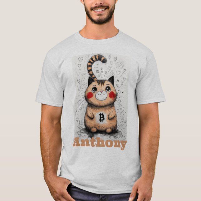 T-shirt Chiffre amoureux des chats modifiable (Devant)