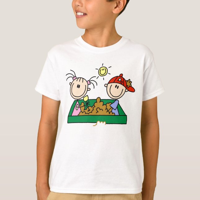 T-shirt Chiffre amusement de bâton de bac à sable (Devant)