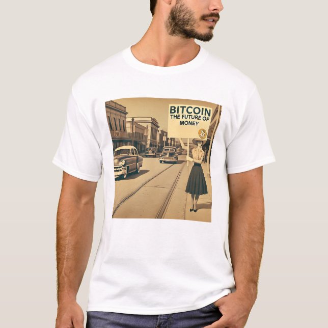 T-shirt Chiffre Bitcoin BTC d'inspiration vintage (Devant)