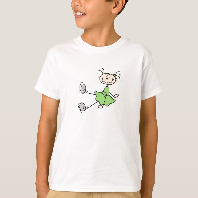 T-shirt Chiffre chemise de bâton de vert de patineur de (Devant)