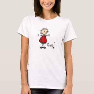 T-shirt Chiffre de bâton attendant des jumeaux