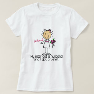 T-shirt Chiffre de bâton de demoiselle d'honneur j'ai