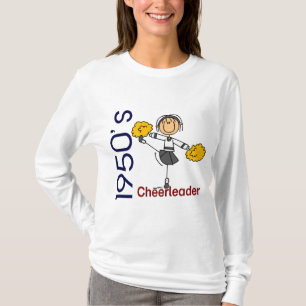 T-shirt chiffre de bâton de pom-pom girl des années 1950