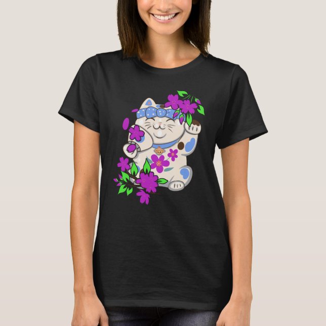T-shirt Chiffre de Bringer Lucky de Chat Daruma (Devant)