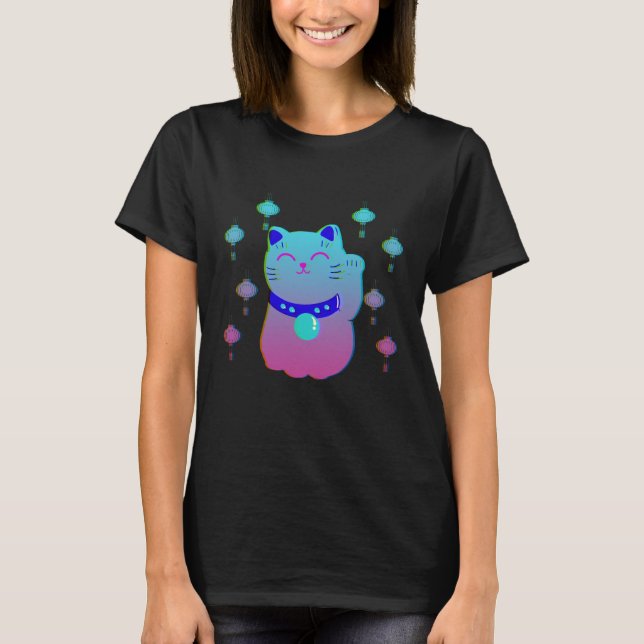 T-shirt Chiffre de Bringer Lucky de Chat Daruma (Devant)
