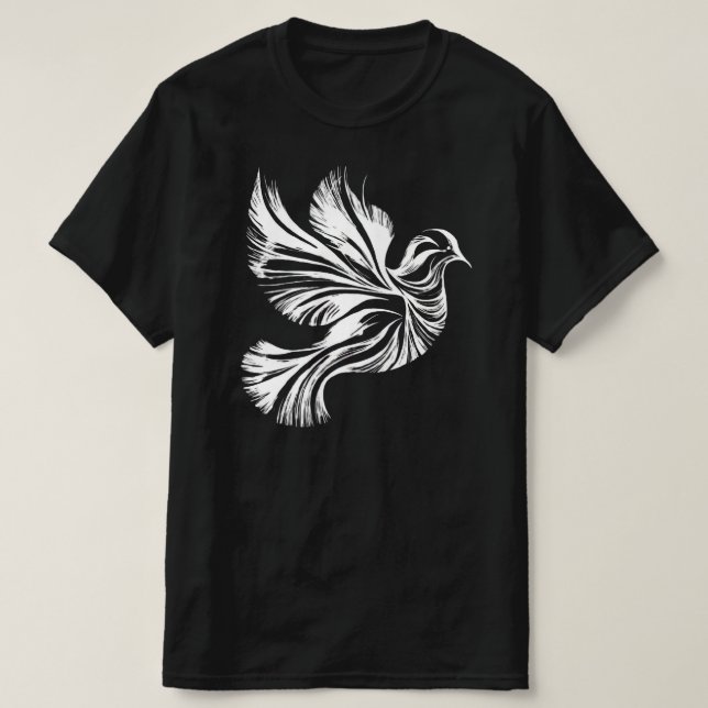 T-shirt Chiffre de colombe noir (Design devant)