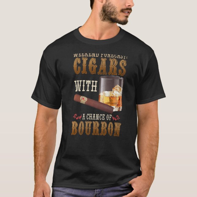 T-shirt Chiffre De Prévision De Fin De Semaine Et Whiskey  (Devant)