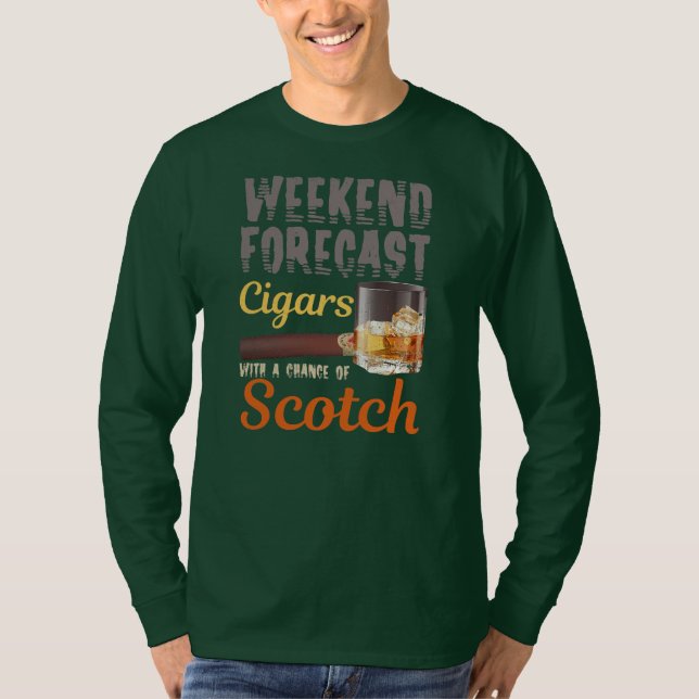 T-shirt Chiffre De Prévision De Fin De Semaine Et Whiskey  (Devant)