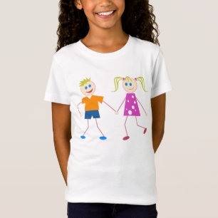 T-Shirt Chiffre garçon et fille de bâton