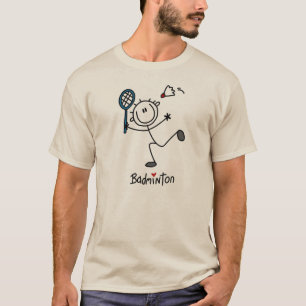 T-shirt Chiffre masculin de base badminton de bâton