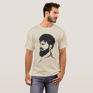 T-shirt chiffre masculin de hippie avec la barbe