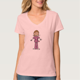 T-shirt Chiffre moyen infirmière féminine de bâton de p