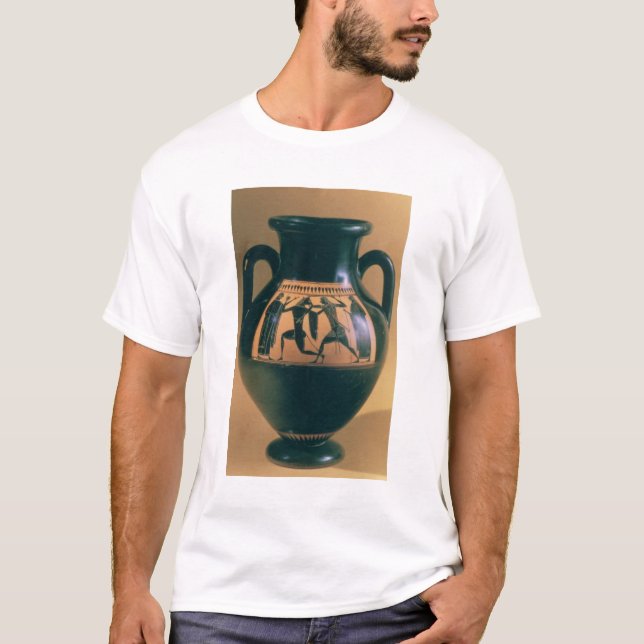 T-shirt Chiffre noir amphora de grenier dépeignant Theseus (Devant)