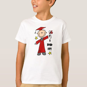 T-shirt Chiffre rouge diplômé de bâton de garçon