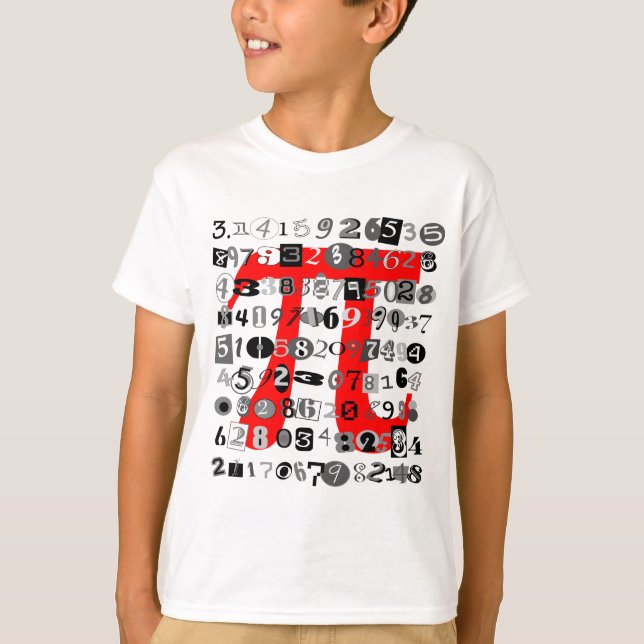 T-shirt Chiffres amusants et fantaisistes de Pi (Devant)