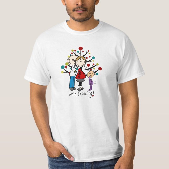 T-shirt Chiffres de bâton Fille des parents attendus (Devant)