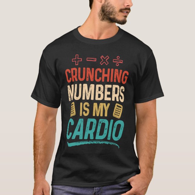 T-shirt Chiffres de course est mon comptable Cardio (Devant)