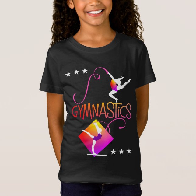 T-Shirt Chiffres de gymnaste fille mignonne Gymnastique Gr (Devant)