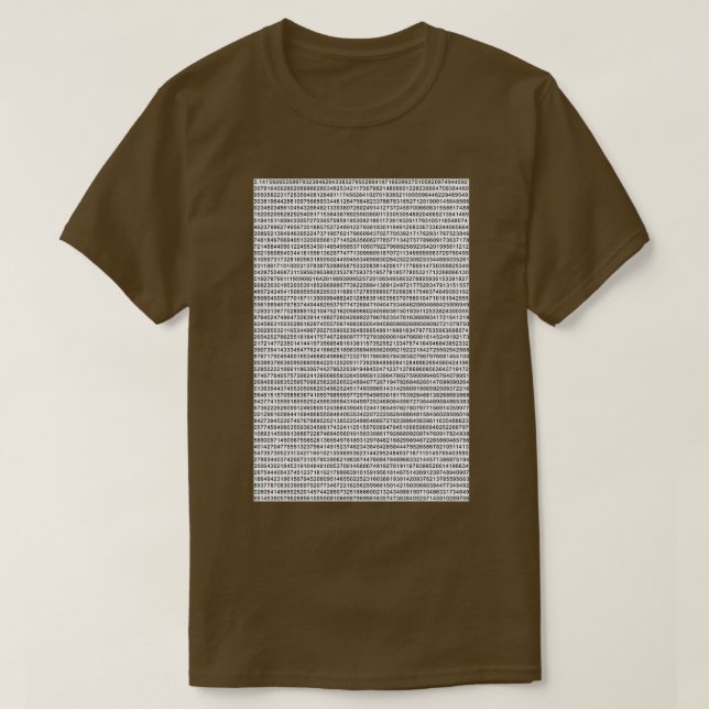 T-shirt chiffres de Pi (Design devant)