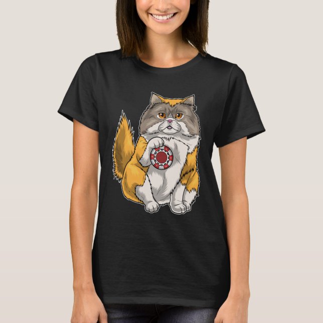 T-shirt Chiffres de Poker Poker pour chat perse (Devant)