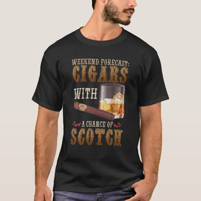 T-shirt Chiffres De Prévision De Fin De Semaine Et Whiskey (Devant)
