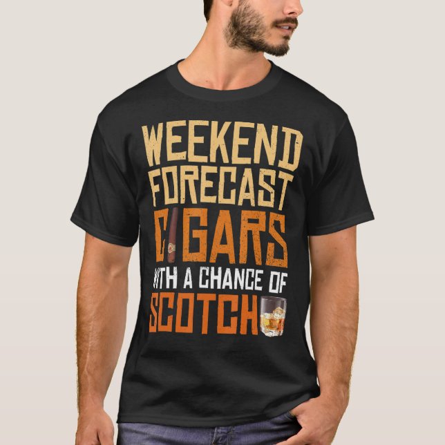T-shirt Chiffres De Prévision De Fin De Semaine Et Whiskey (Devant)