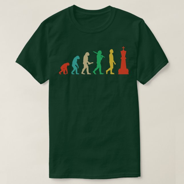 T-shirt Chiffres d'échecs Évolution Joueur d'échecs King É (Design devant)