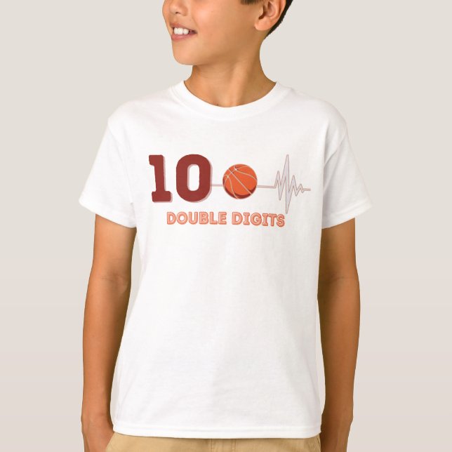 T-shirt Chiffres doubles 10 ans Anniversaire Basketball (Devant)