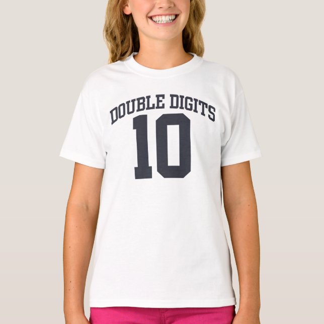 T-shirt Chiffres doubles personnalisés #10 BIRTHDAY Tee (Devant)