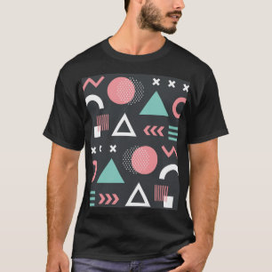 T-shirt Chiffres géométriques vintages : conception transp